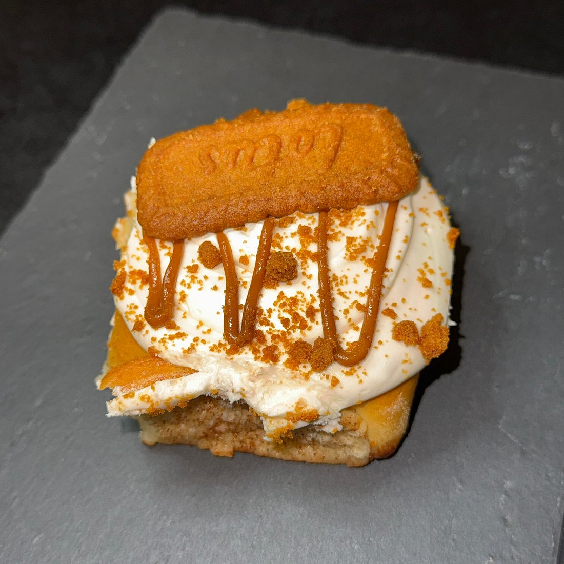 A sweet bake with a biscuit topping photographed at The Greek Spot